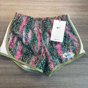Nike Dri Fit Brief Lined Little Girl Tempo Running Short Pink & Green Size 6